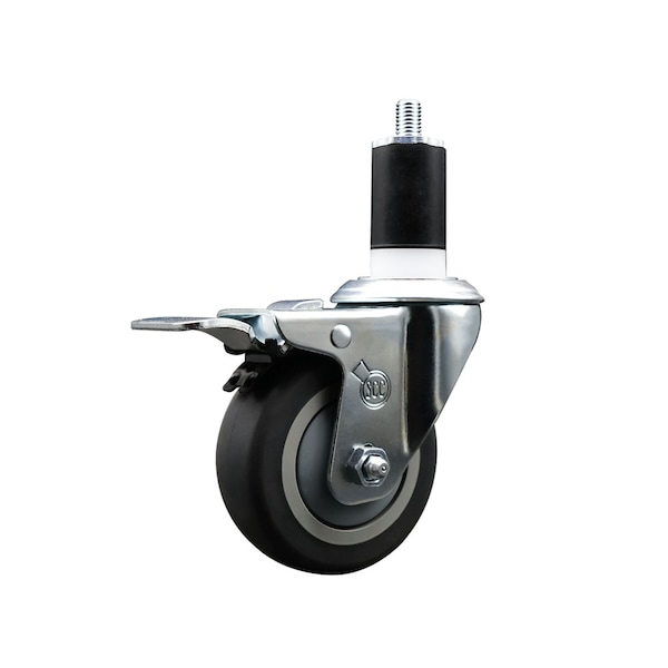 3.5'' Thermoplastic Rubber Swivel 1-1/2'' Expanding Stem Caster Total Lock Brake
